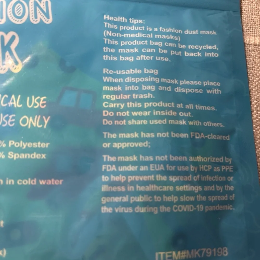 Fashion Kids Face Mask Reusable & Washable